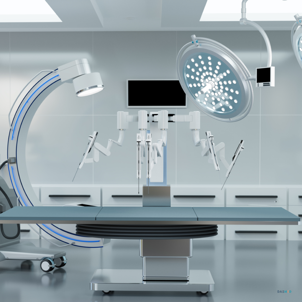 sala cirurgica com robô